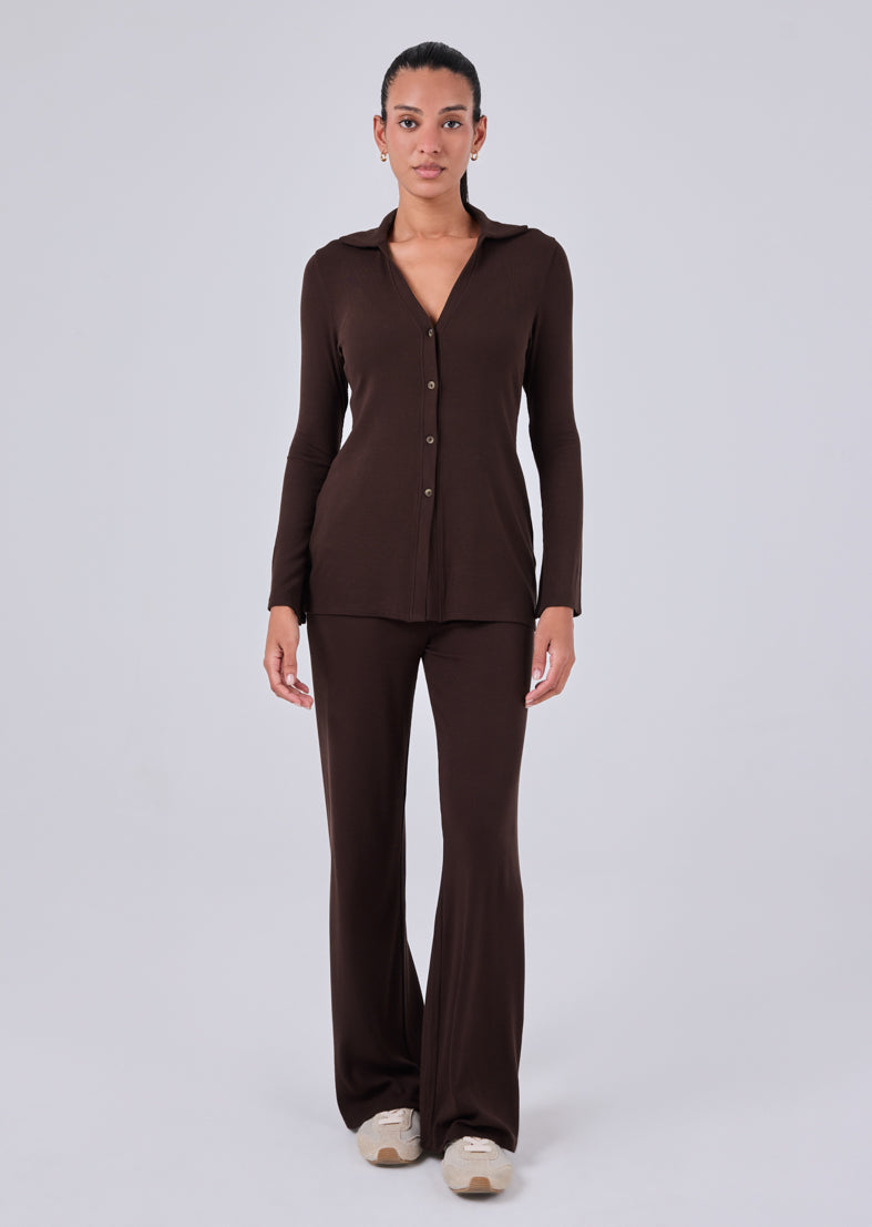 Women's Longline Cardigan Dark Cocoa