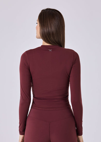 Women's Long Sleeve Top Dark Burgundy