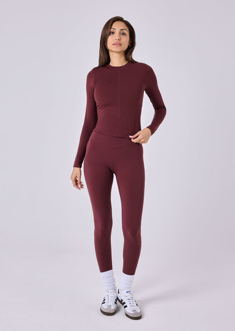 Women's Long Sleeve Top Dark Burgundy