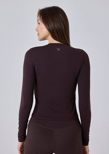 Women's Long Sleeve Top Dark Cocoa