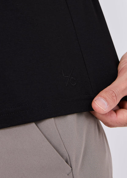 Men's Mercerised Half-Zip Polo Black