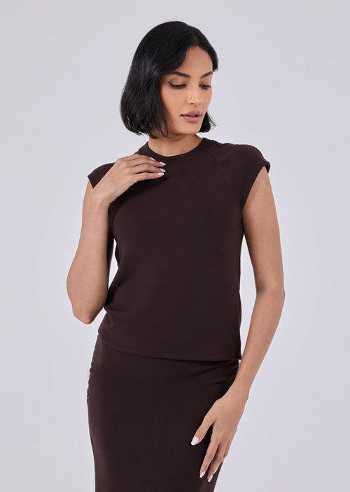 Women's Raglan Tee Dark Cocoa