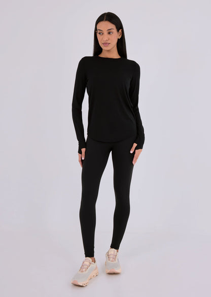 Women's Relaxed Long-Sleeve Top Black