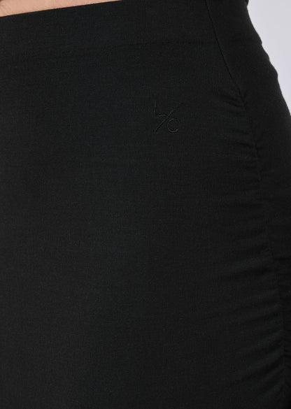 Women's Ruched Maxi Skirt Black