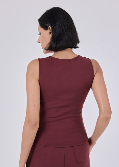 Women's Scoop Neck Tank Dark Burgundy