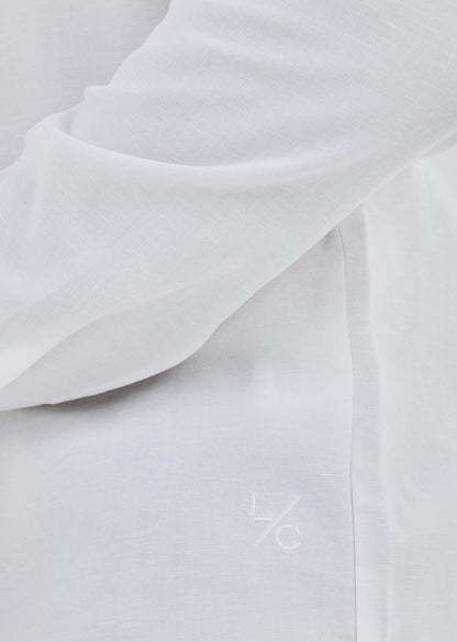 Men Linen Shirt Long Sleeve Ivory
