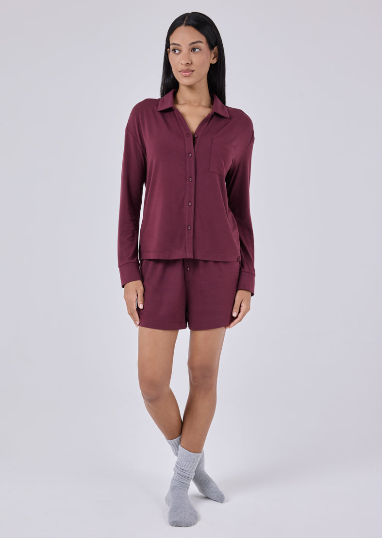 Women's Shirt Dark Burgundy