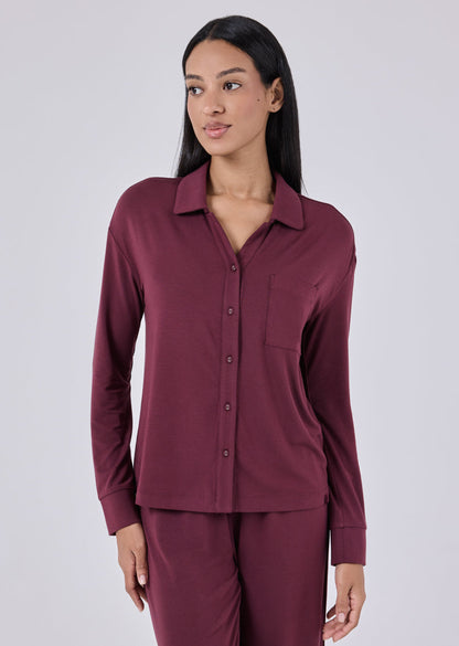 Women's Shirt Dark Burgundy