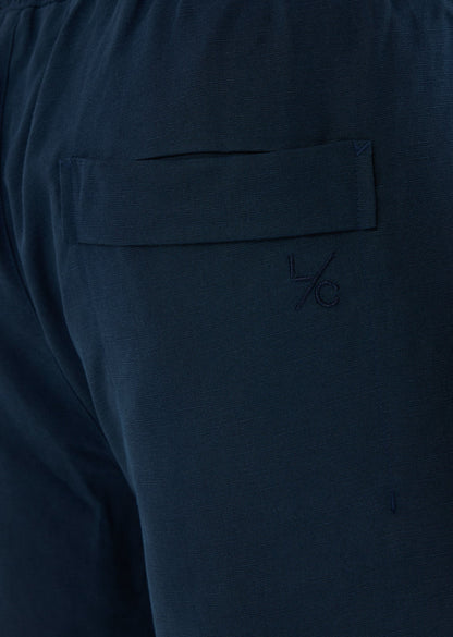 Men Linen Short Dark Navy