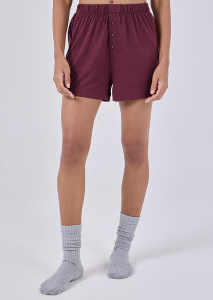 Women's Short Dark Burgundy