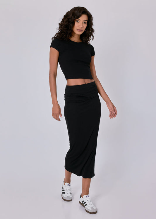 Women's Fold Waist Skirt Black