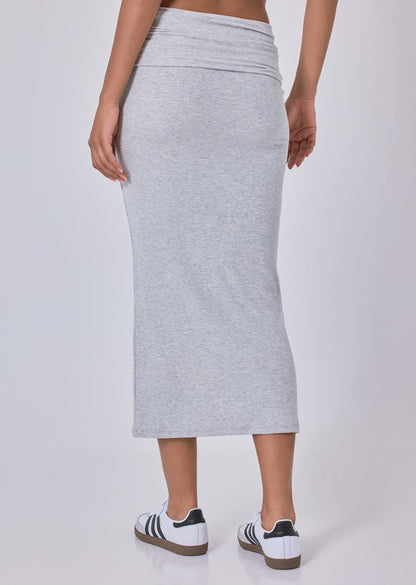 Women's Fold Waist Skirt Grey Marl