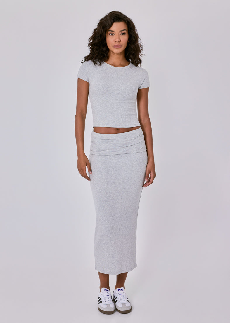 Women's Fold Waist Skirt Grey Marl