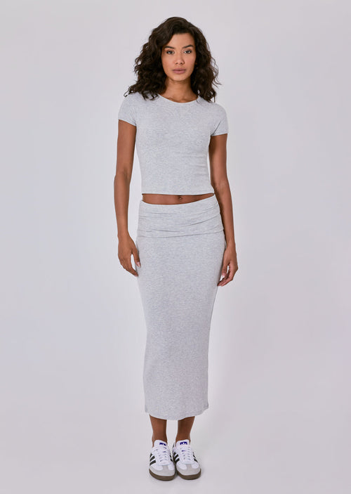 Women's Fold Waist Skirt Grey Marl