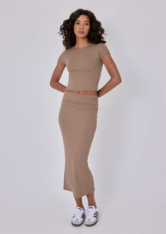 Women's Fold Waist Skirt Walnut