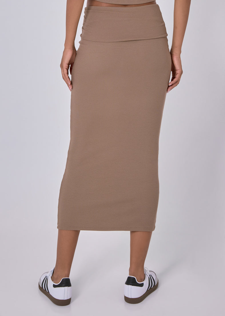 Women's Fold Waist Skirt Walnut