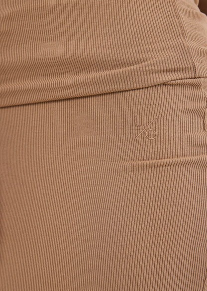 Women's Fold Waist Skirt Camel