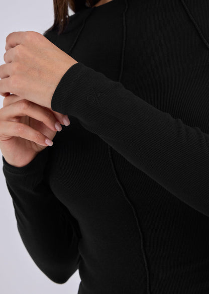 Women's Slash Neck Top Black