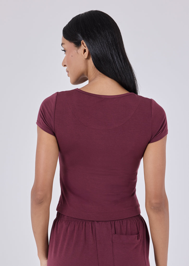 Women's Tee Dark Burgundy