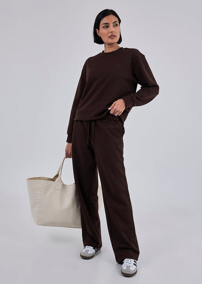 Oversized Unisex Sweat Pants Dark Cocoa