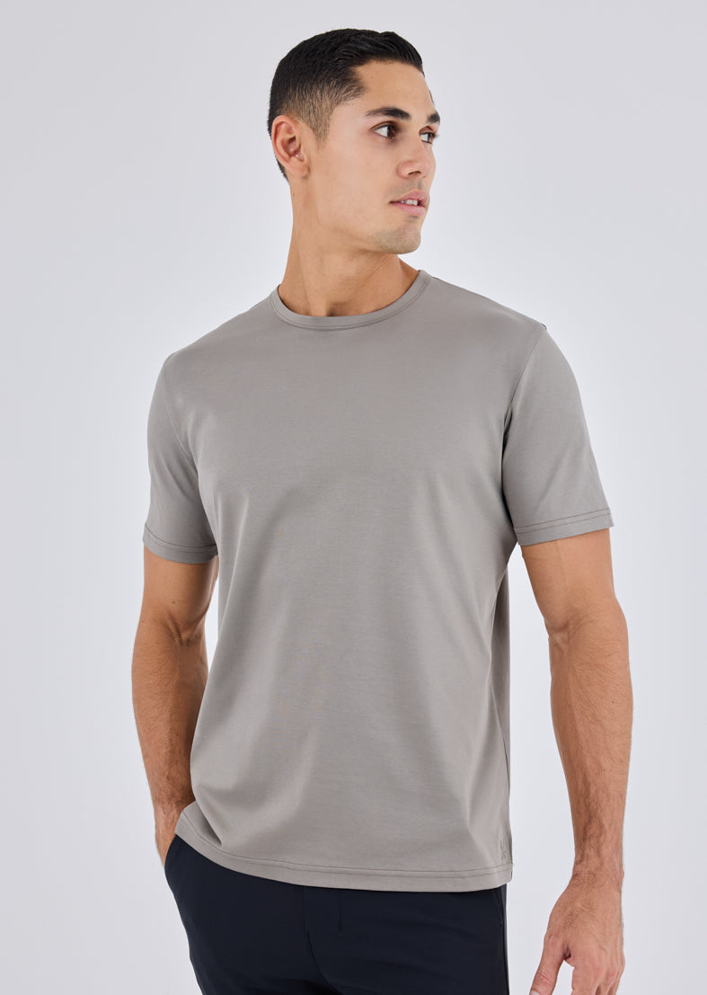 Men's Mercerised Tee Pebble Grey