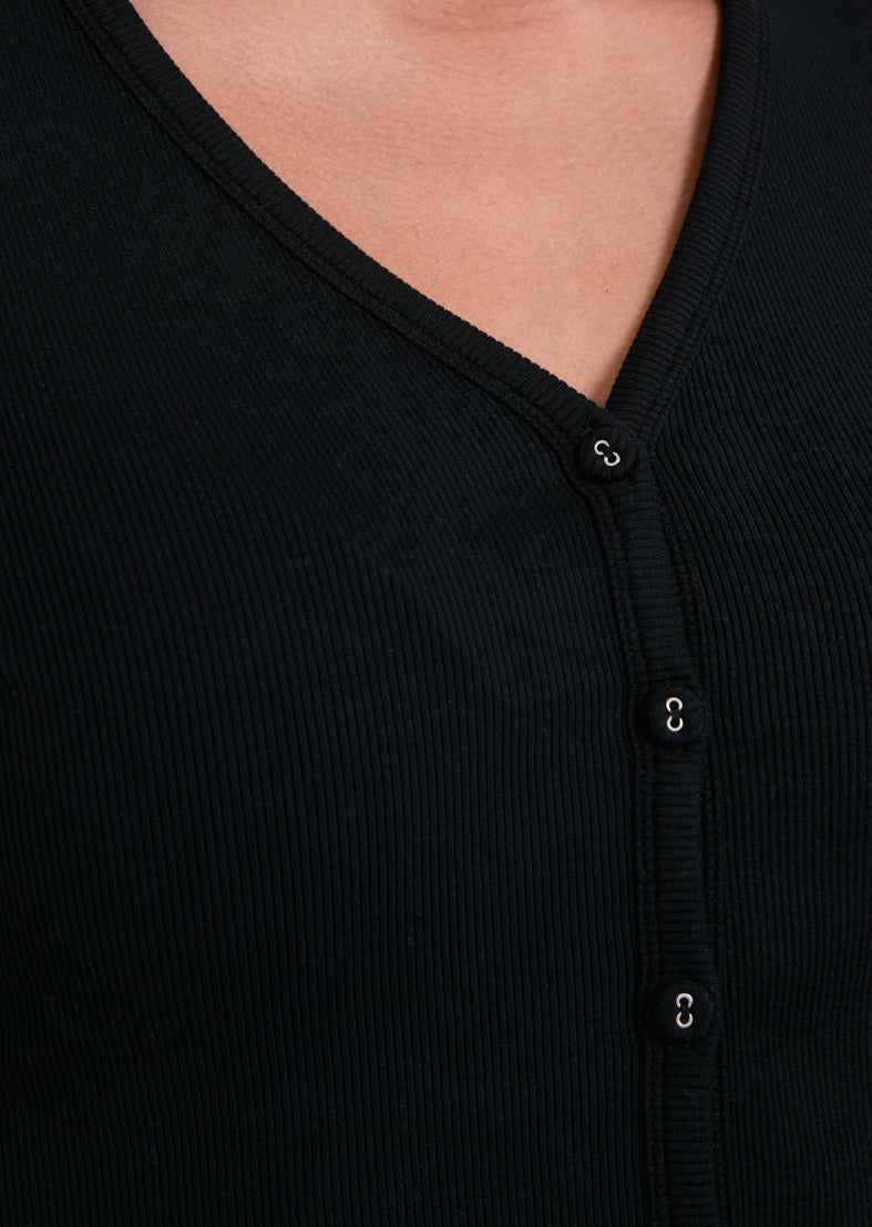 Women's V-Neck Cardigan Black