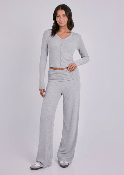 Women's V-Neck Cardigan Grey Marl