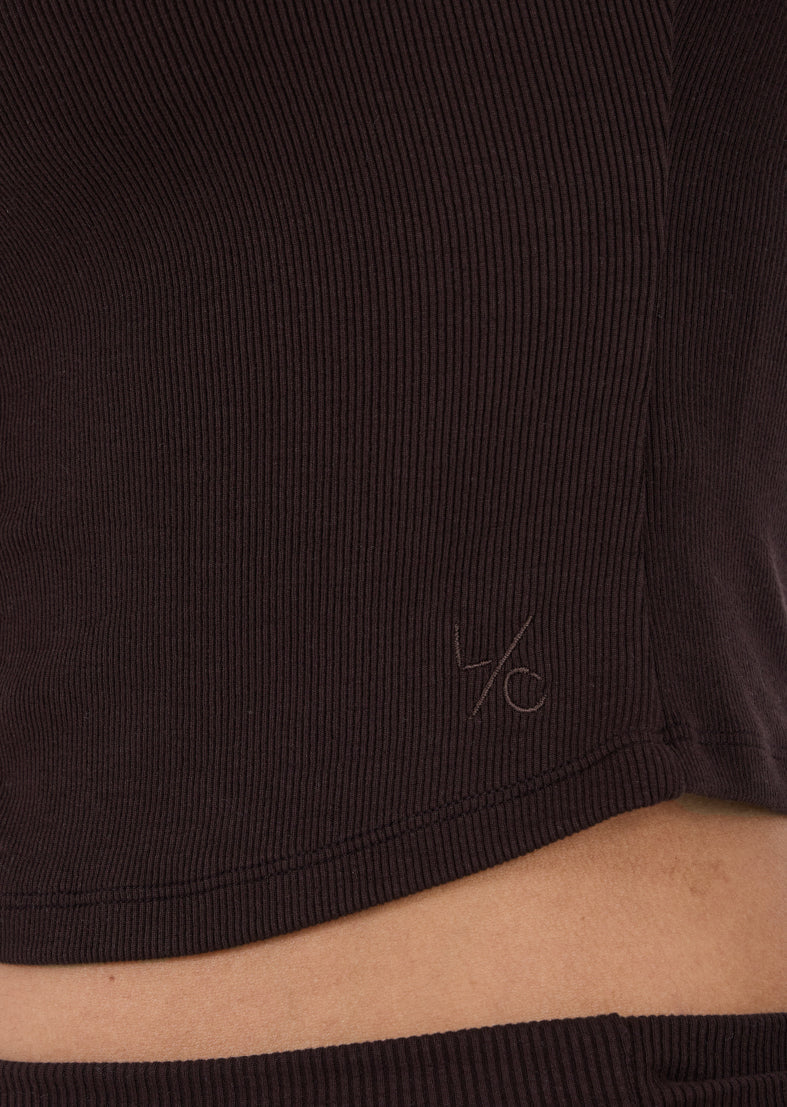 Women's V-Neck Cardigan Dark Cocoa