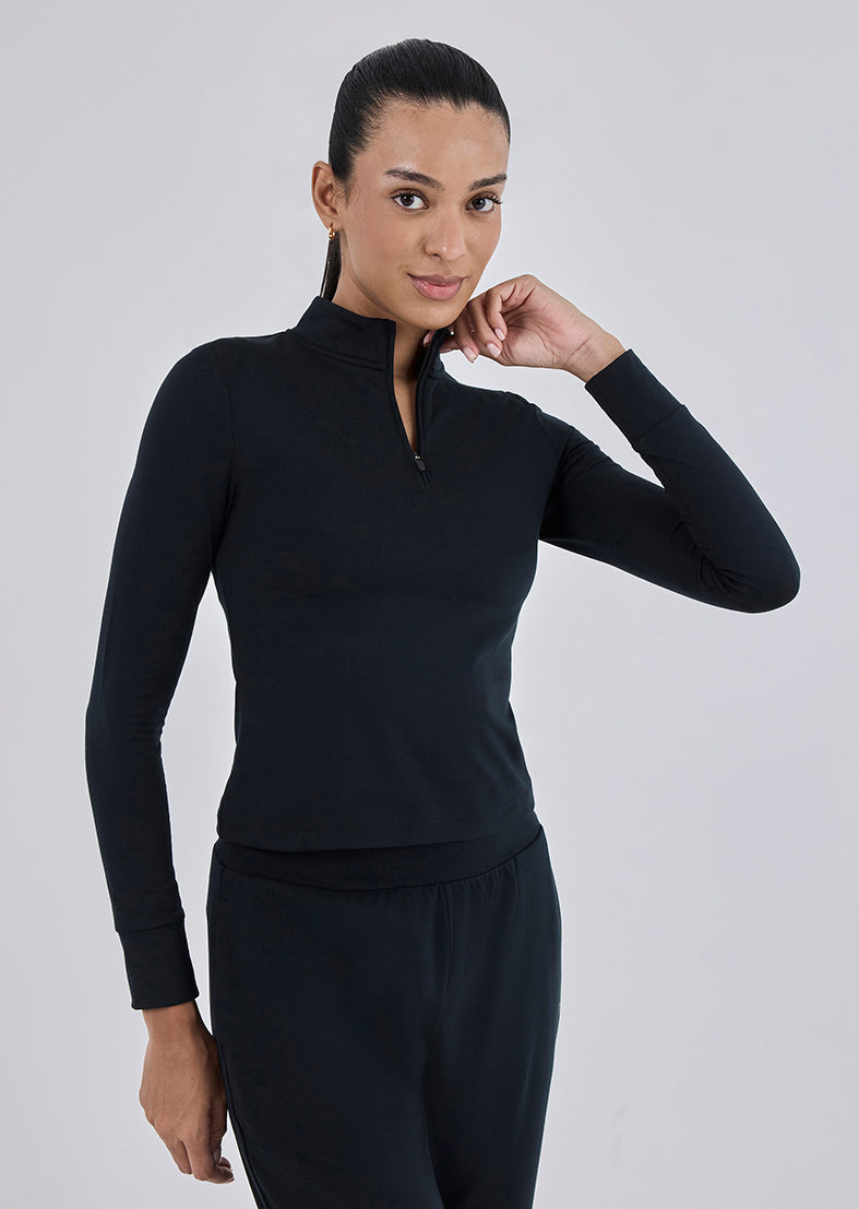 Women's Half Zip Black
