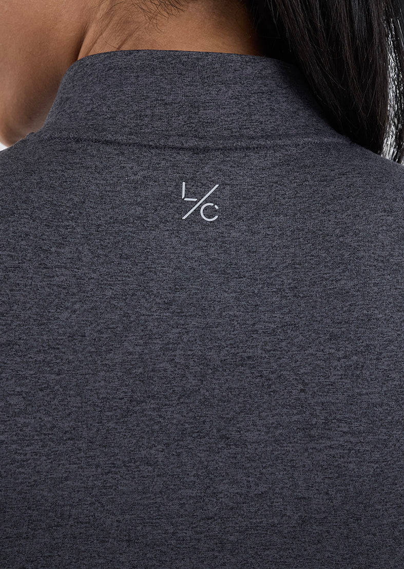 Women's Half Zip Charcoal Marl