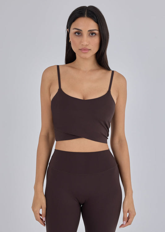 Women's Wrap Cami Top Dark Cocoa