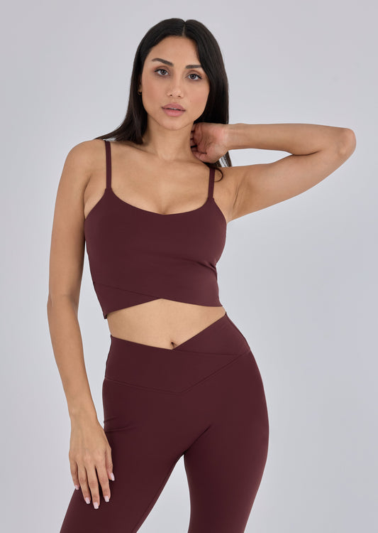 Women's Wrap Cami Top Dark Burgundy