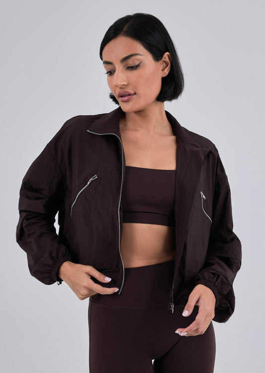 Women's Zip Through Jacket Dark Cocoa
