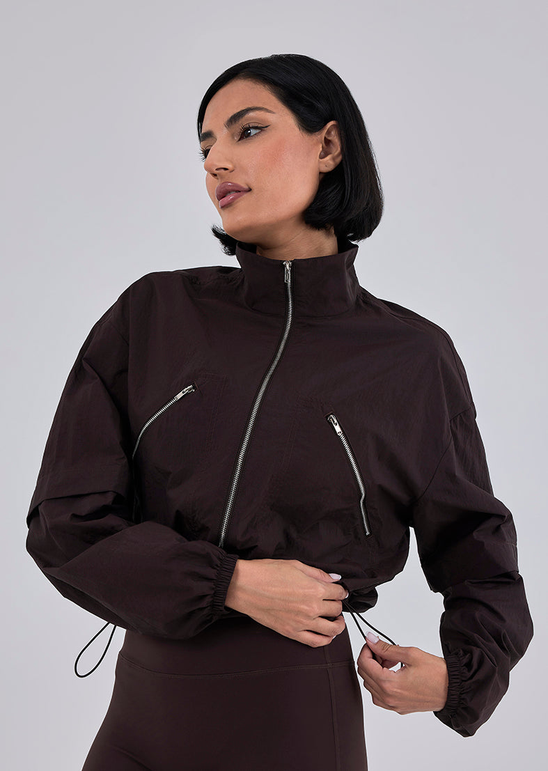 Women's Zip Through Jacket Dark Cocoa