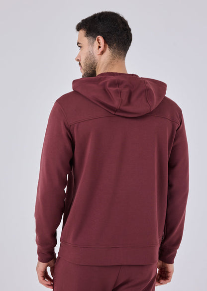 Men's Zip Up Hoodie Dark Burgundy
